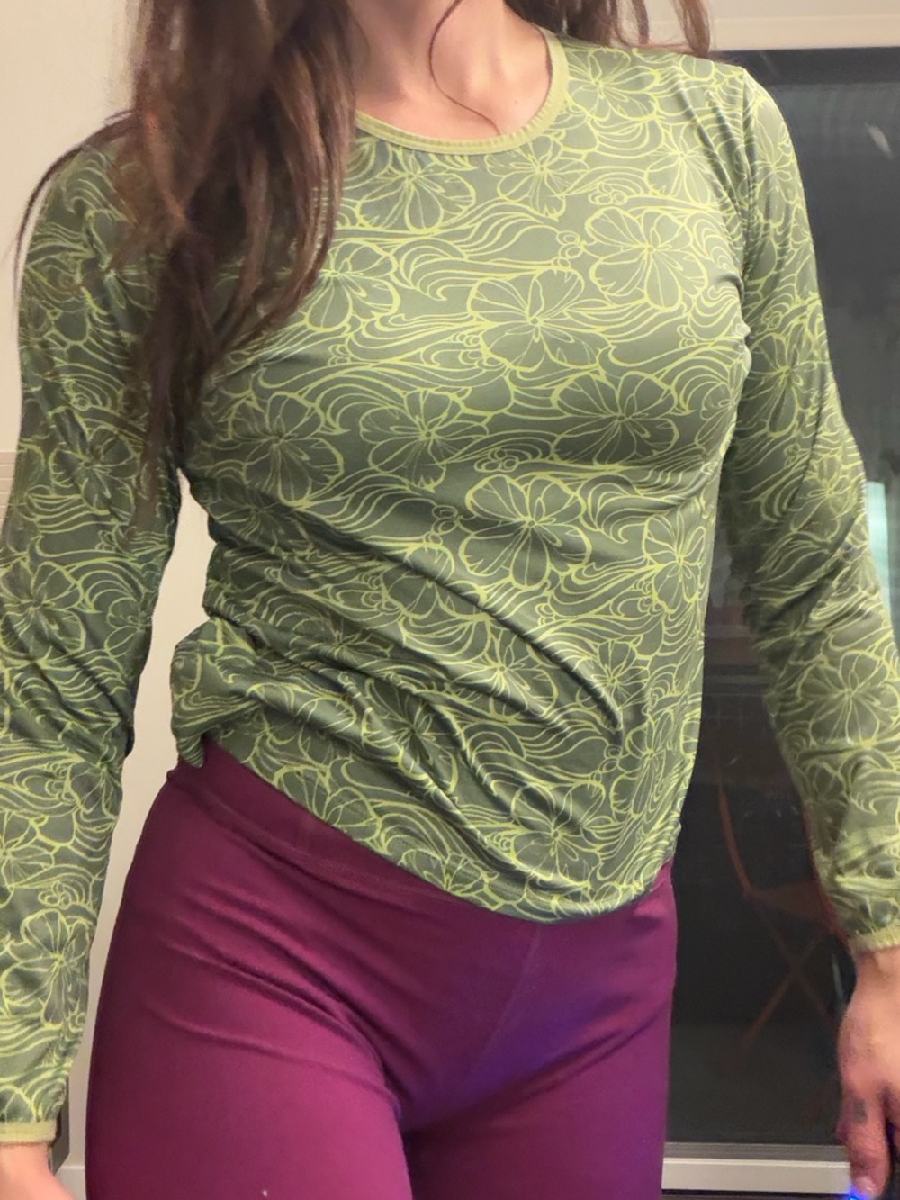 Vintage Patagonia Green Floral Long Sleeve Shirt